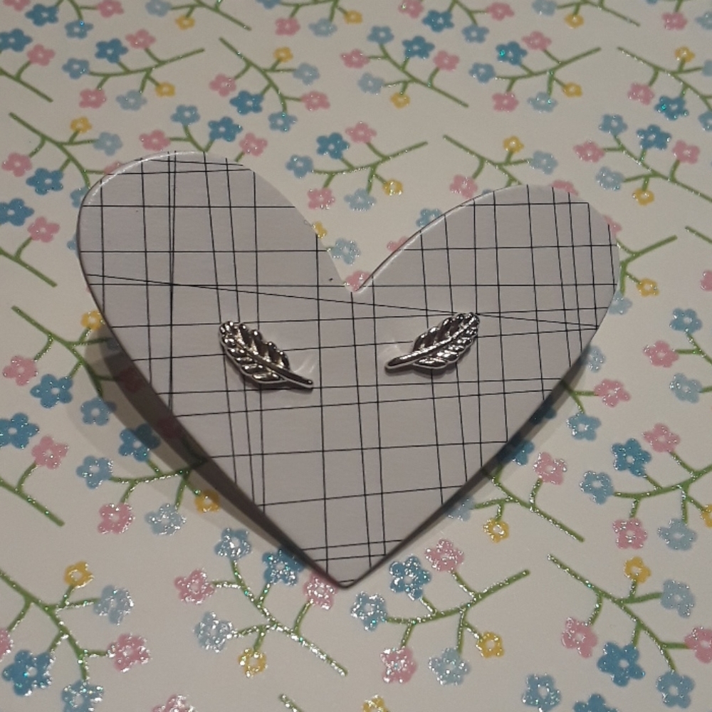 Silver Leaf Stud Earrings
